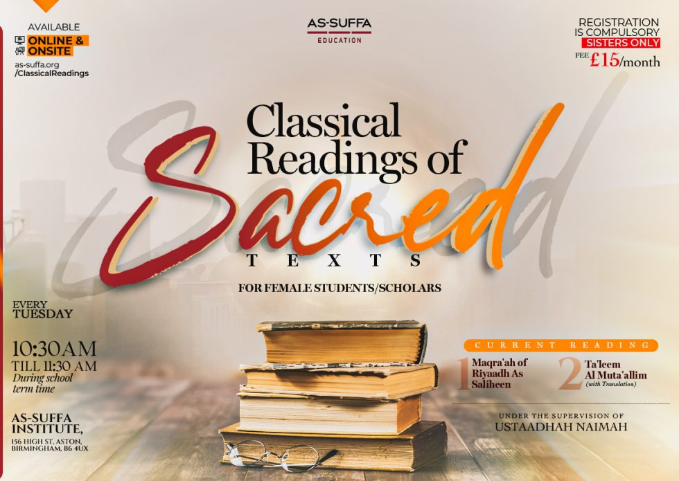 Classical Readings of Sacred Texts - For Female Students/Scholars - As ...
